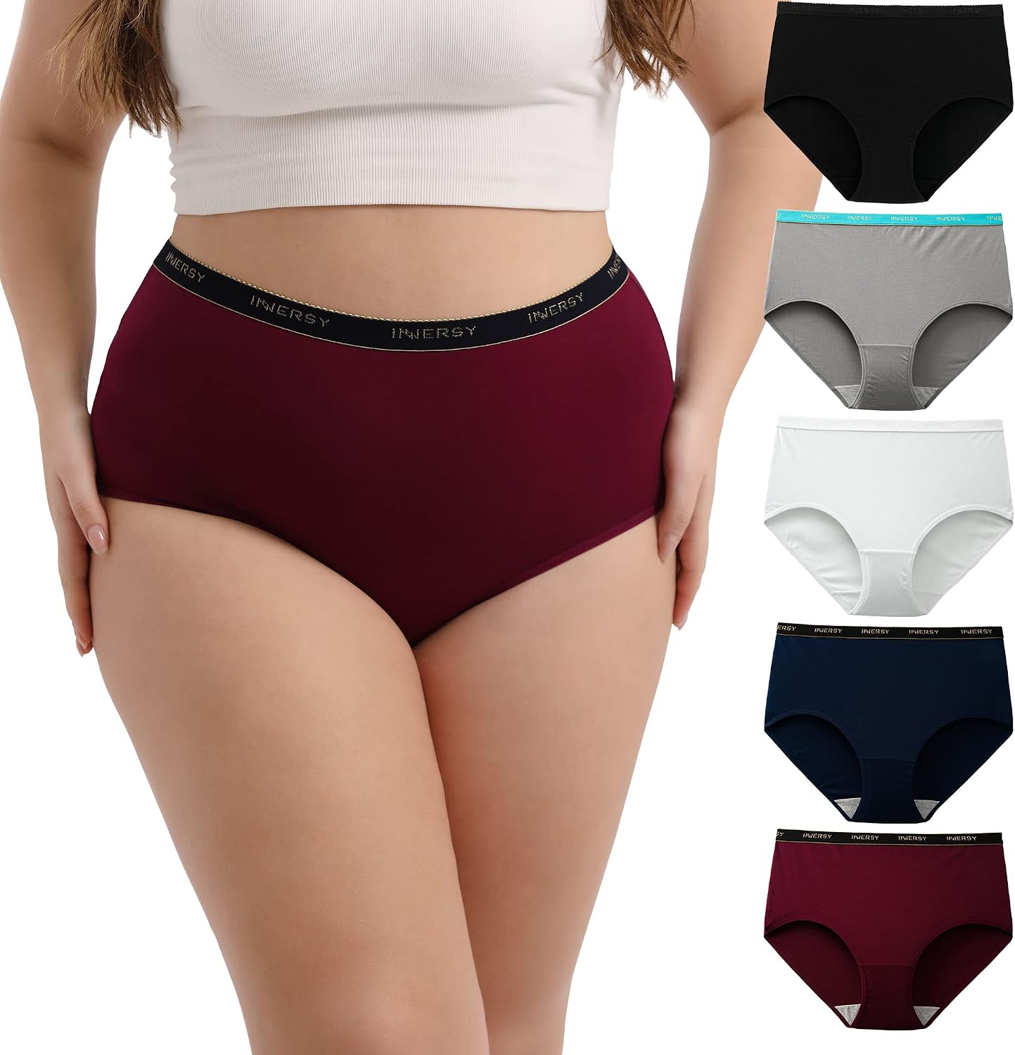 Detalle de INNERSY Unterhosen 5er Pack High Waist 🩲
