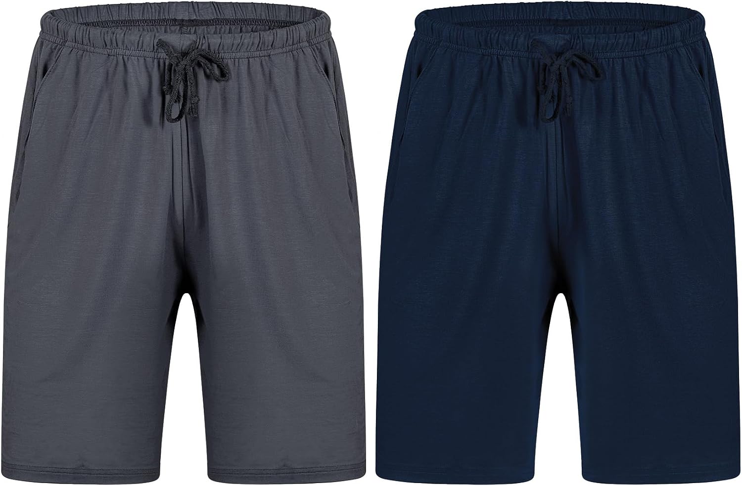 Detalle de Chalier Cozy 2er Pack Pyjamahose Herren – Kurze Modal Schlafanzughose mit verstellbarem Bund