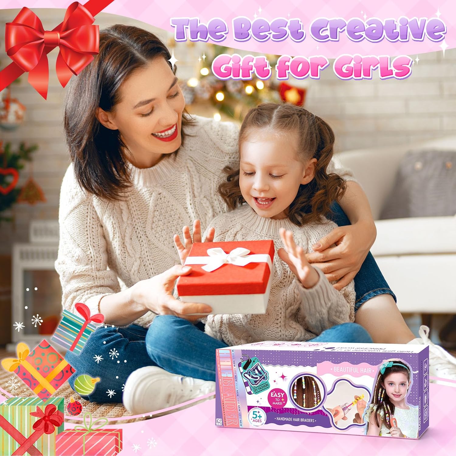 Thumbnail 5 de DIY Hair Princess Decoration Braiding Kit with Gems, Age 5-12 ๐