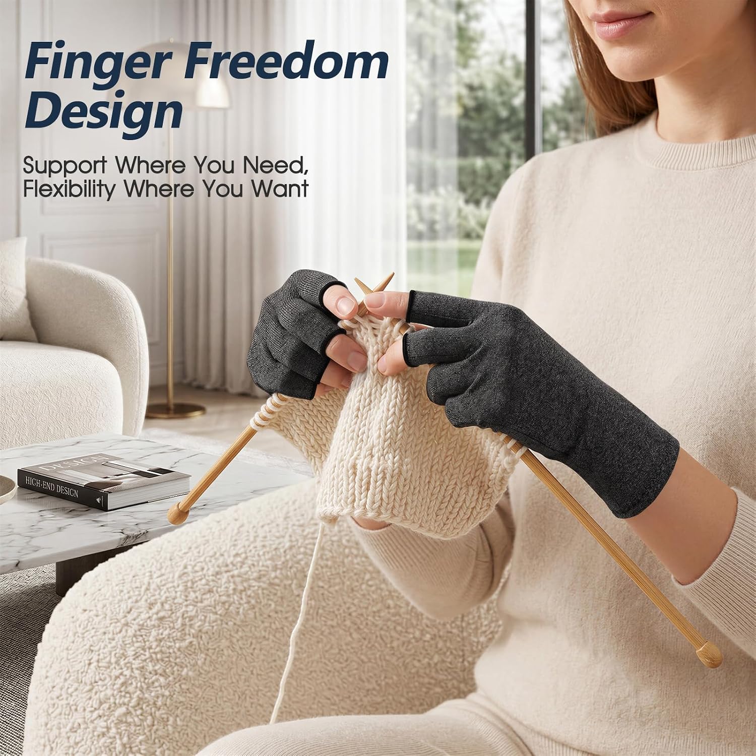 Detalle de SUPERFA compression gloves (2 pairs) for arthritis pain relief and wrist support