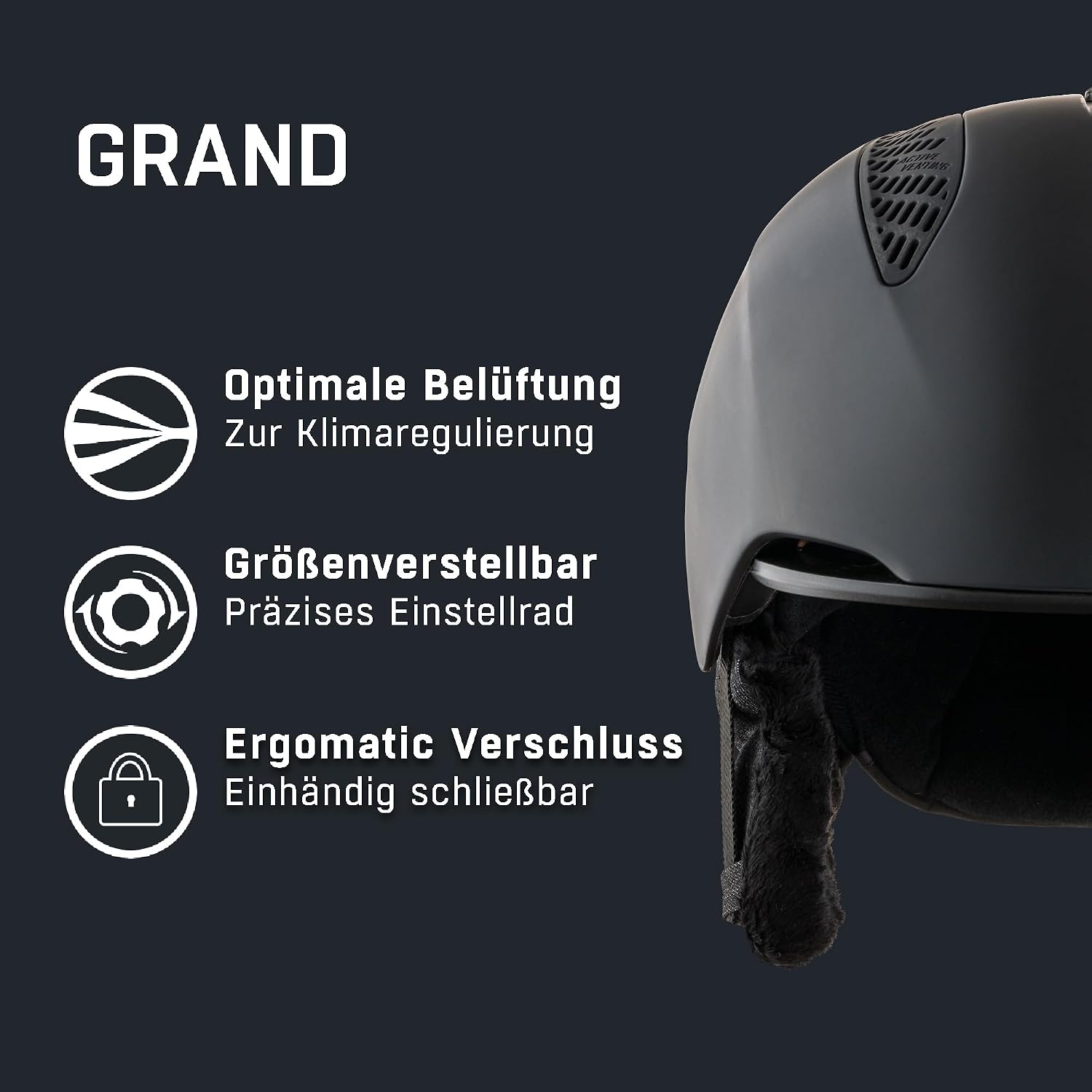 Detalle de ALPINA Skihelm Grand – robuster, gut belüfteter Skischutz mit anpassbarer Luftzufuhr