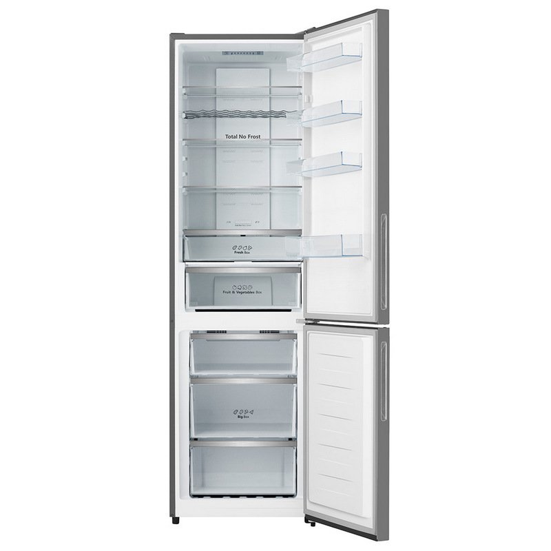 Detalle de Hisense RB440N4GWD Frigorífico combi de cristal blanco (clase D) con botellero