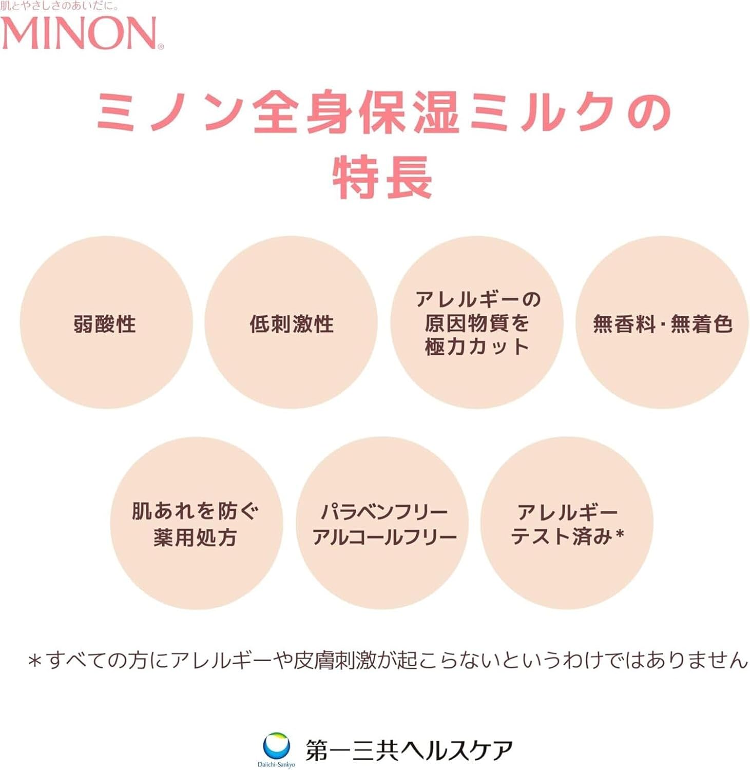 Detalle de ミノン 全身保湿ミルク つめかえ用 320mL|サンプル付き・無香料の薬用ボディミルク