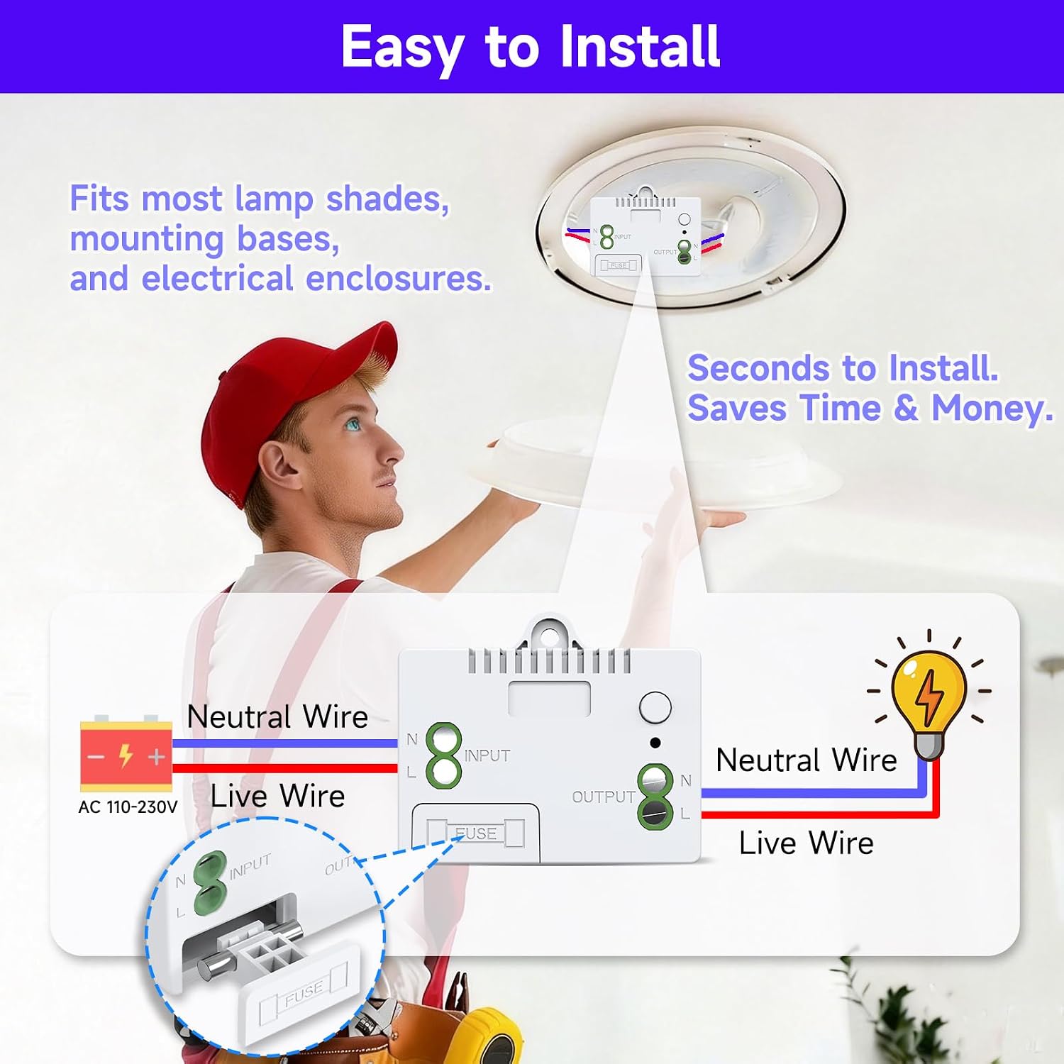 Thumbnail 5 de ZLinkStar Kinetic Wireless Switch Kit — Self-Powered, IP66 Waterproof, No Wiring