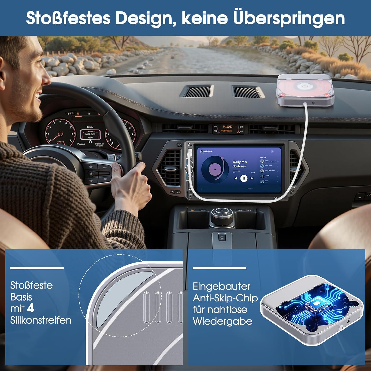 Detalle de CD-Player fürs Auto mit USB/AUX-Anschluss von CENXINY – universeller Externer CD-Player