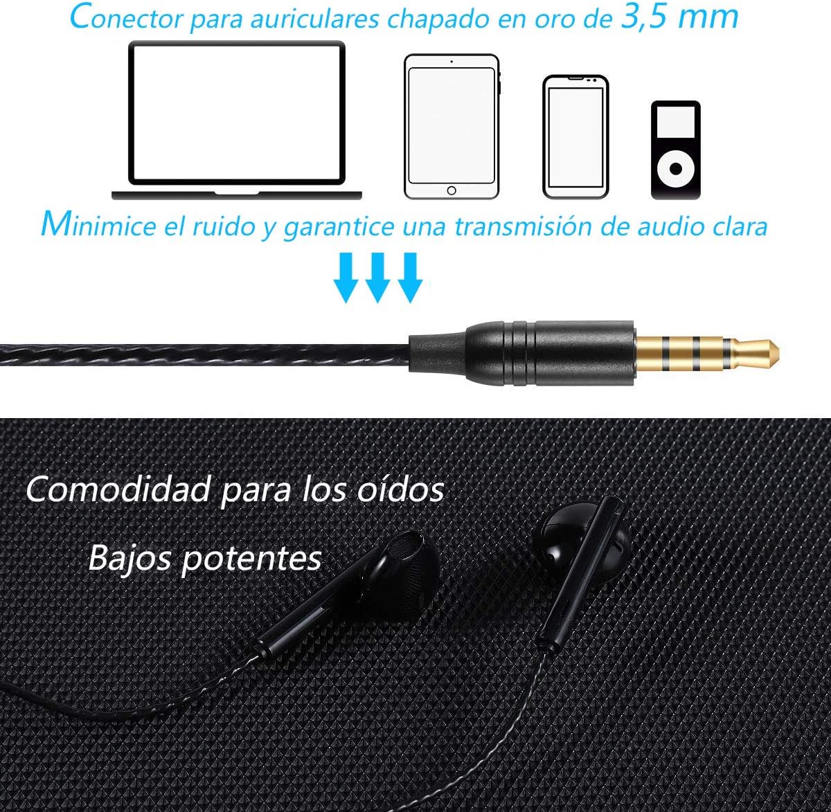 Thumbnail 6 de GAMURRY Cuffie sportive con microfono: auricolari in-ear resistenti al sudore, suono stereo e isolamento acustico