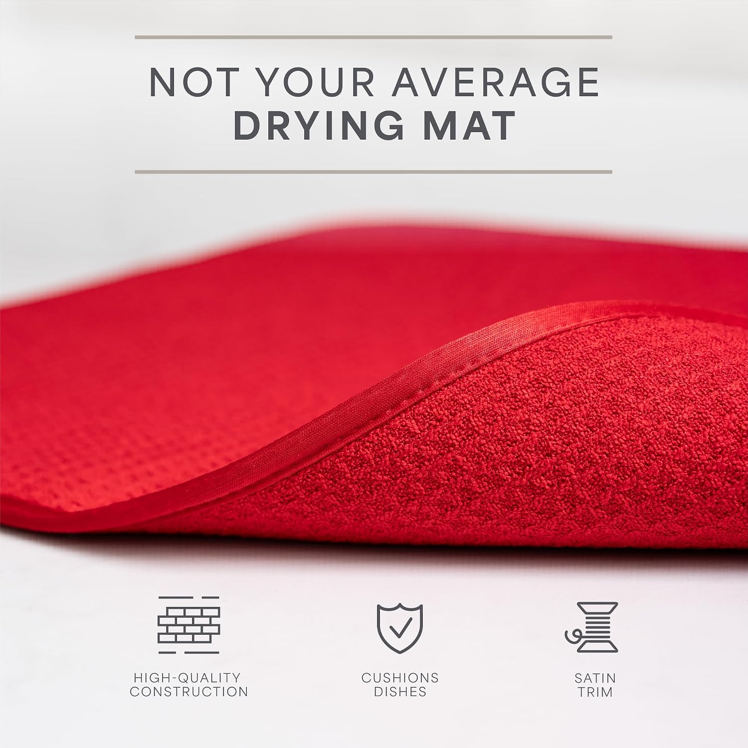 Detalle 2 de S&T INC. Dish Drying Mat 16" x 18" absorbent kitchen mat 🧽