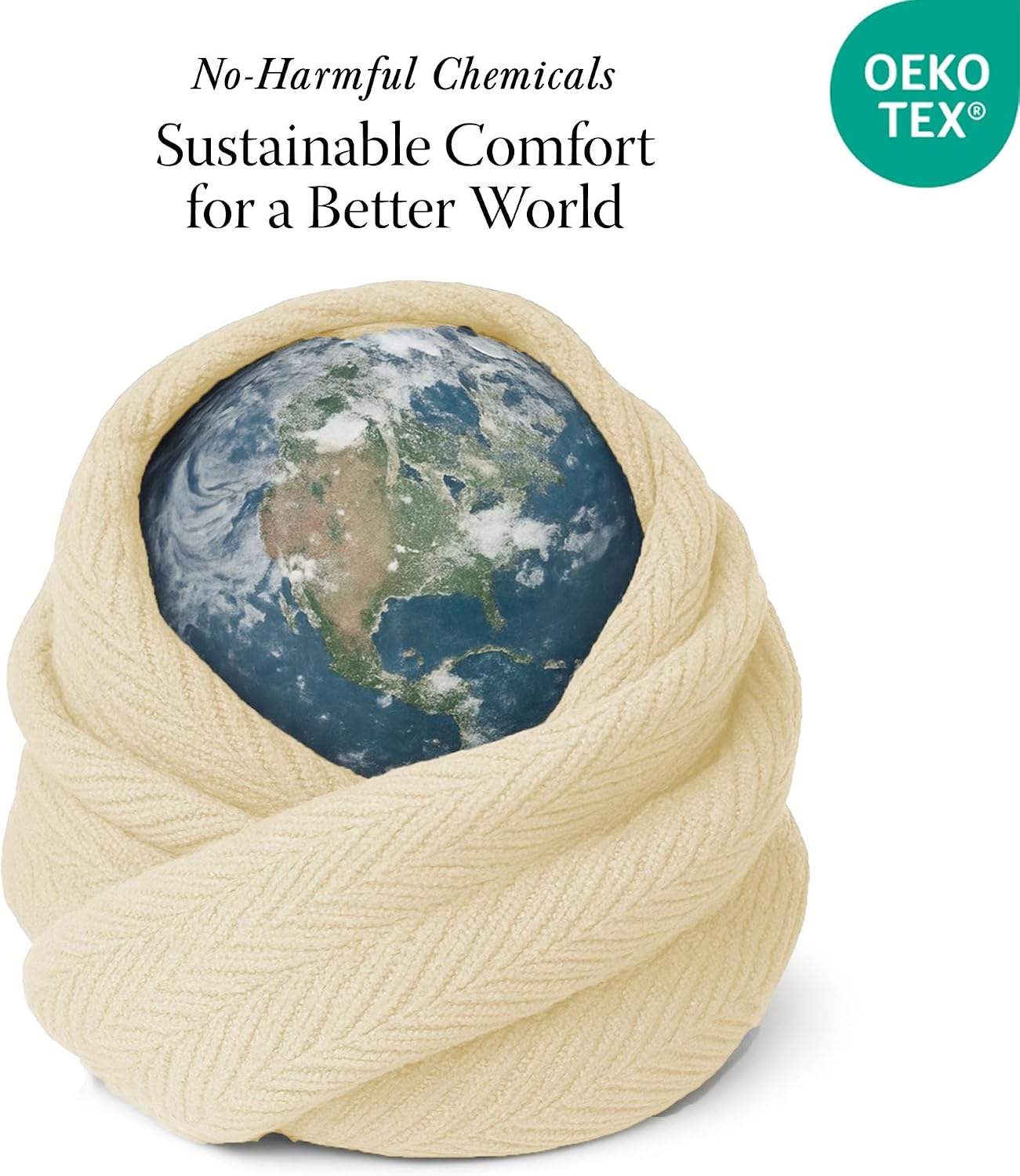 Thumbnail 5 de Threadmill Vanilla Cream 100% Combed Cotton King Size Blanket
