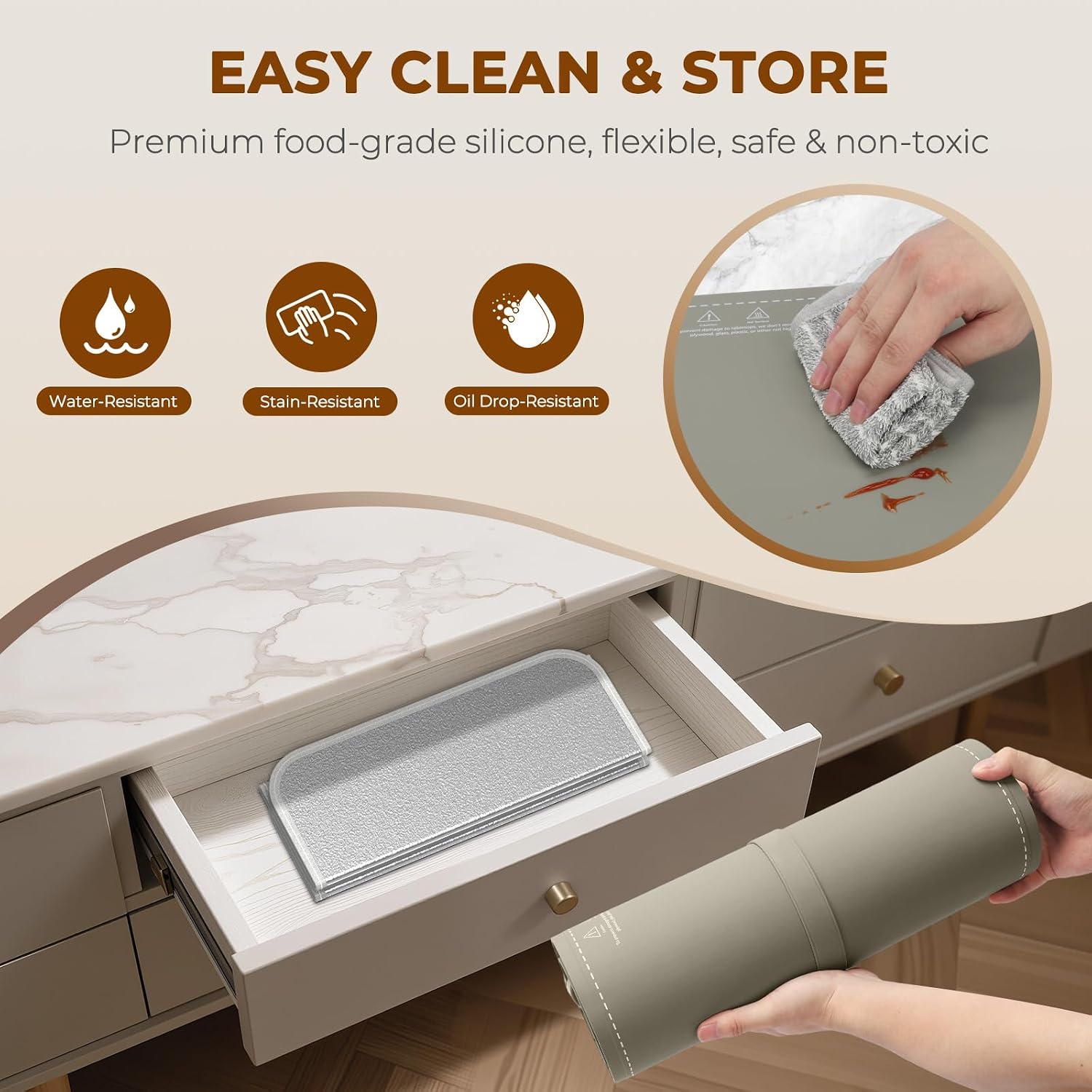 Detalle de Homelove D-2797 Food Warming Mat, 7 Heat Settings, 8-Hour Timer
