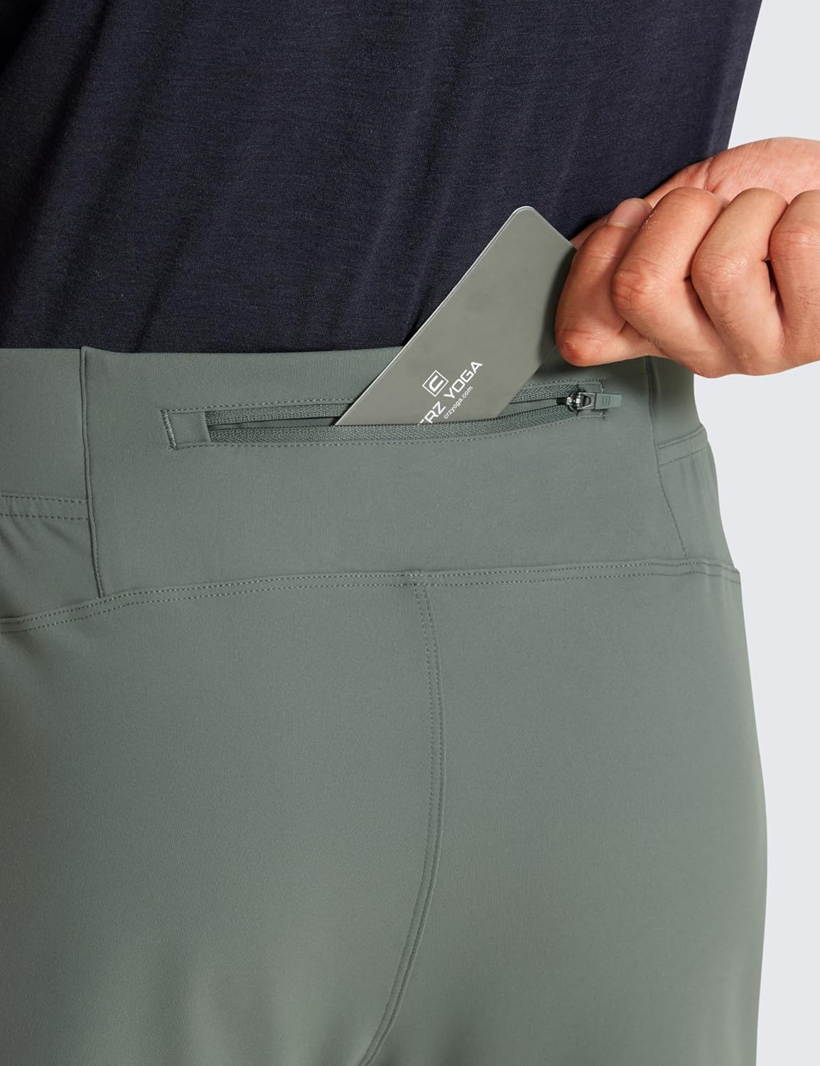 Detalle de CRZ YOGA Pantalon de Voyage de randonnée athlétique léger pour Hommes avec Poches – 76 cm