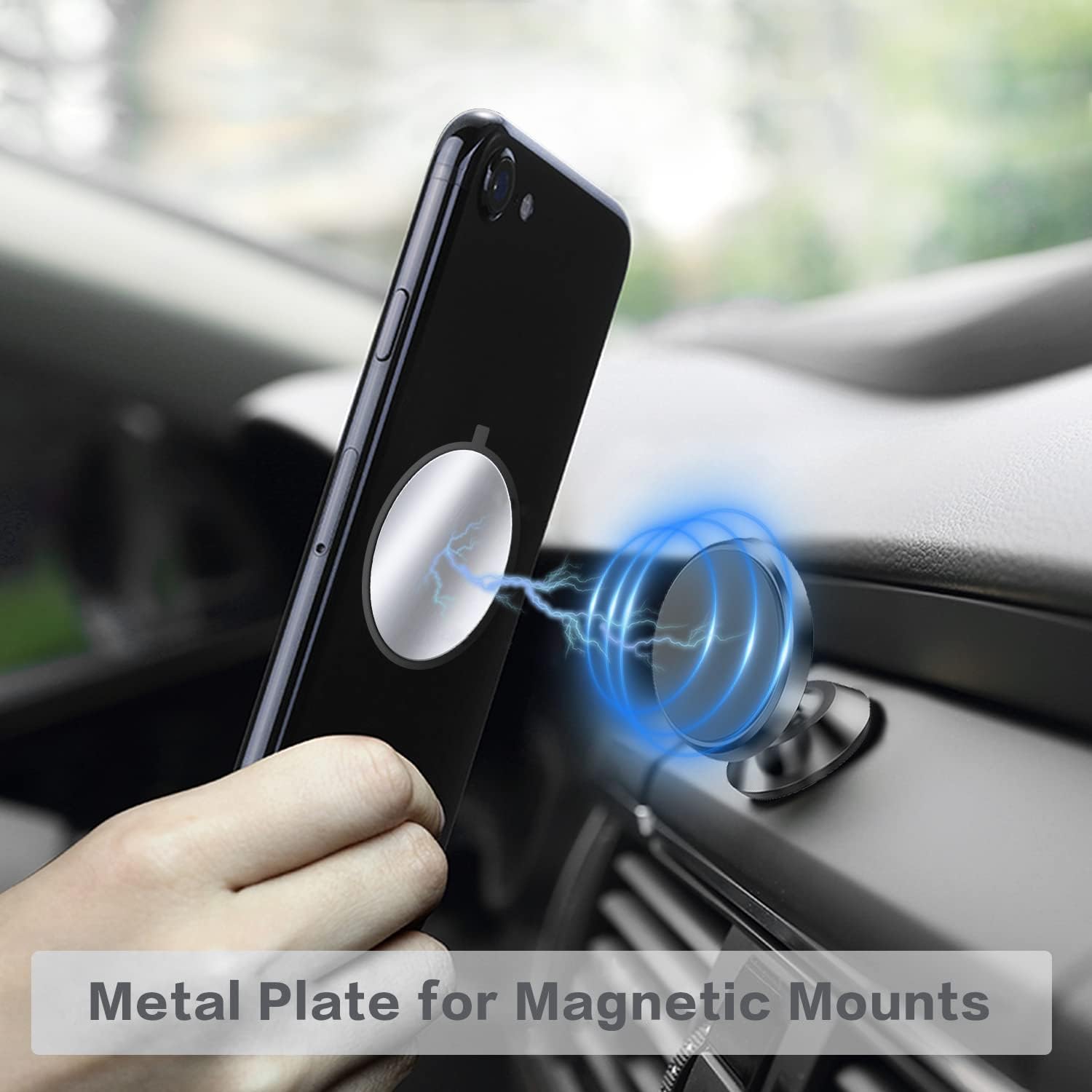 Detalle 2 de WONLIVE Metal Mount Plate for Magnetic Phone Car Holder (10 Pack) – Self-adhesive stainless steel plates