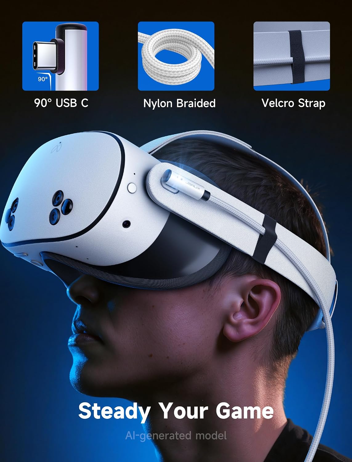 Thumbnail 6 de JSAUX Link Cable for VR Headsets 16ft