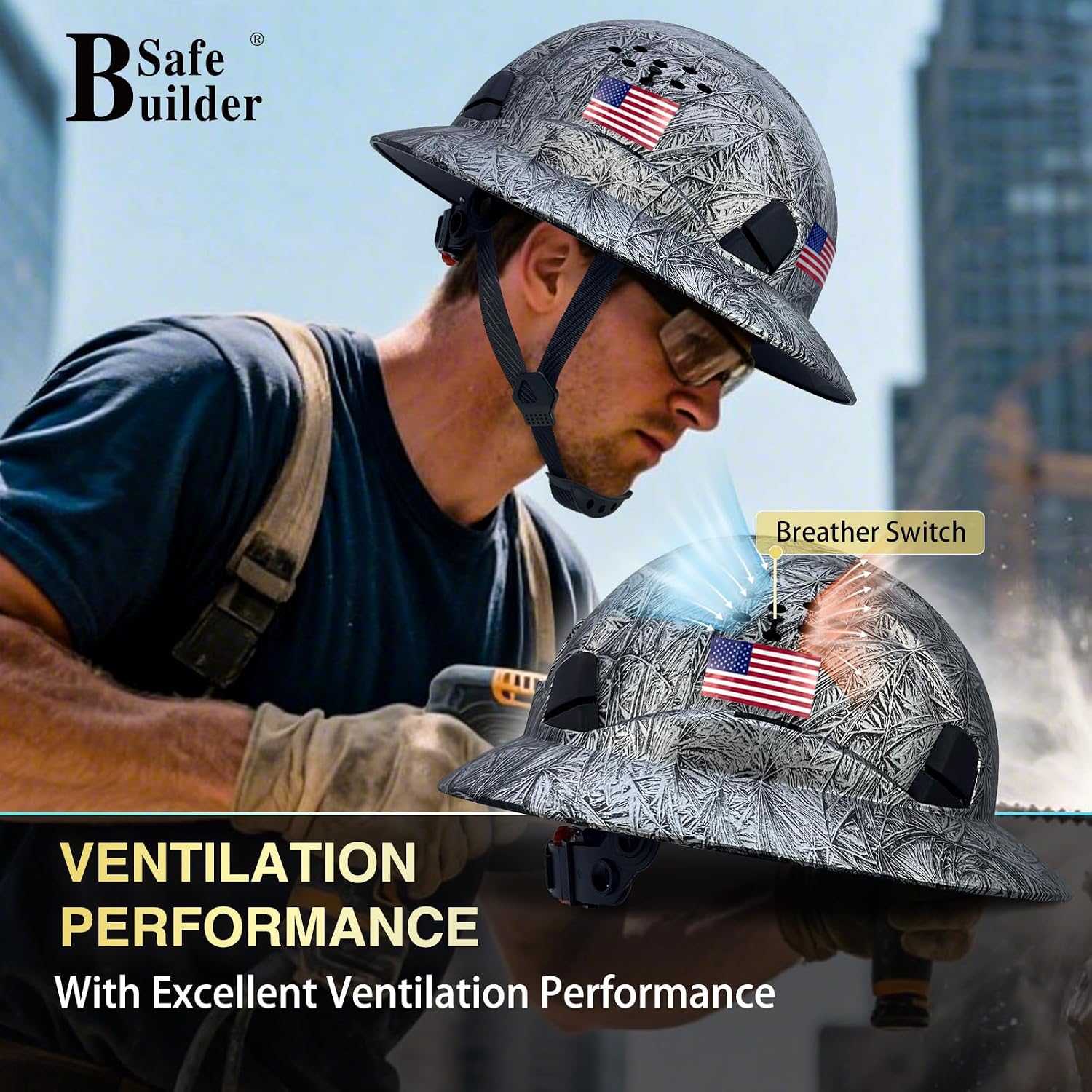 Detalle 2 de SAFEBUILDER Full-Brim Hard Hat WB-1