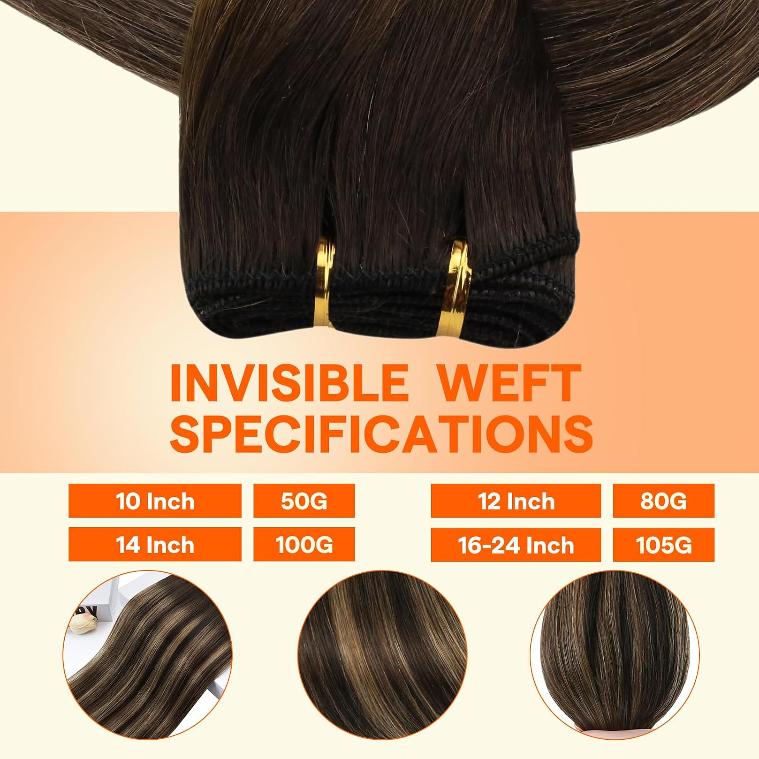 Detalle de Full Shine 22 Inch Sew-In Human Hair Extensions