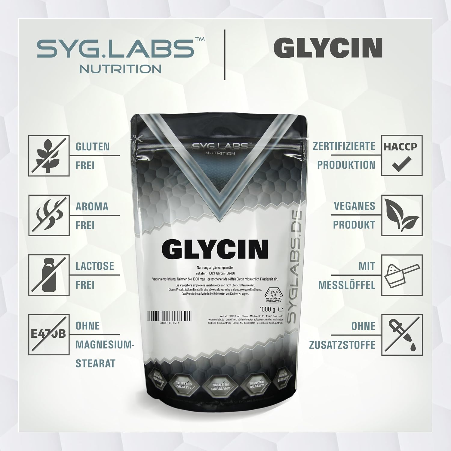 Thumbnail 5 de Glycin Pulver 1000 g rein Aminosäure