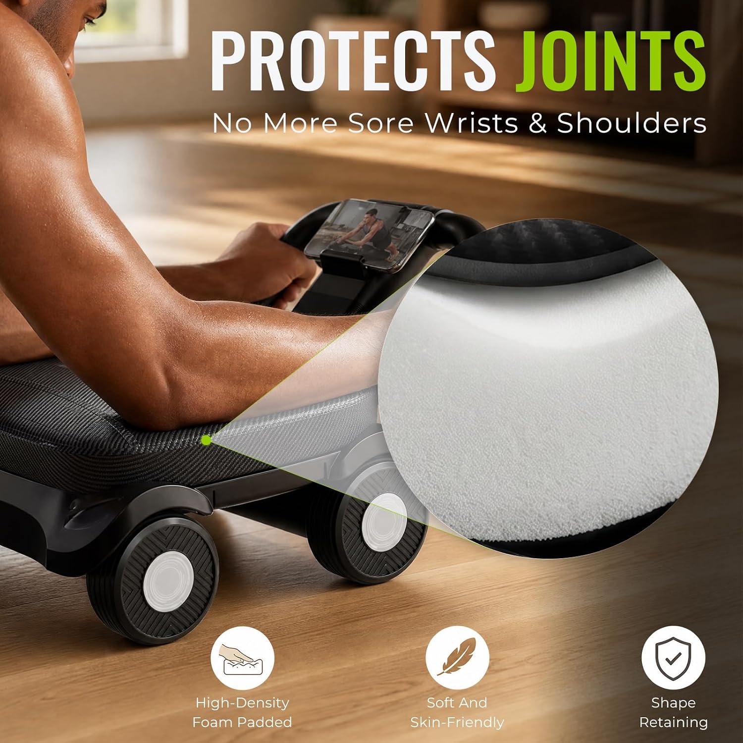 Detalle 2 de EAST MOUNT Pilates Reformer Board – Home Ab Wheel for Core Work