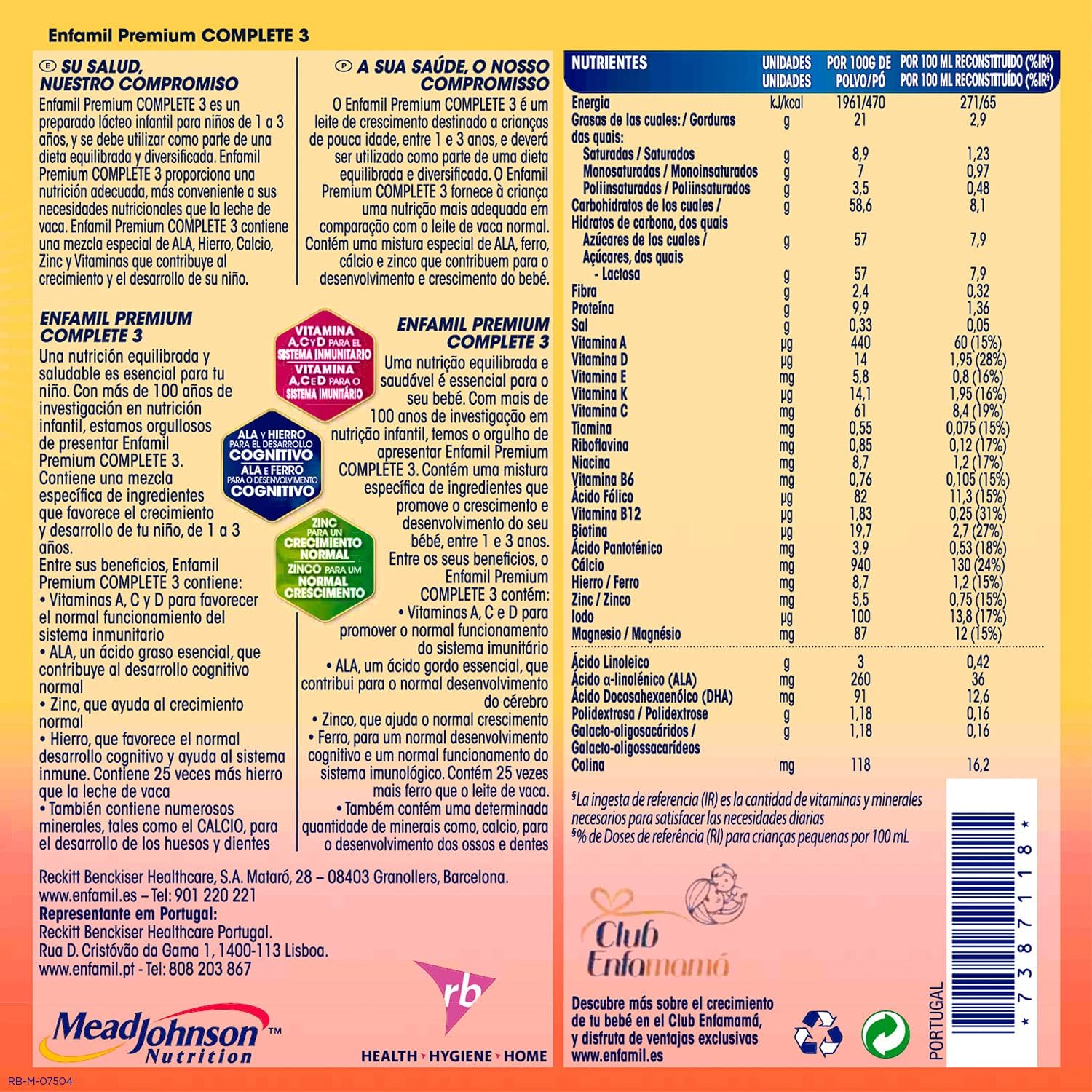 Thumbnail 5 de Enfamil Premium Complete 3 Leche Infantil 4x800g