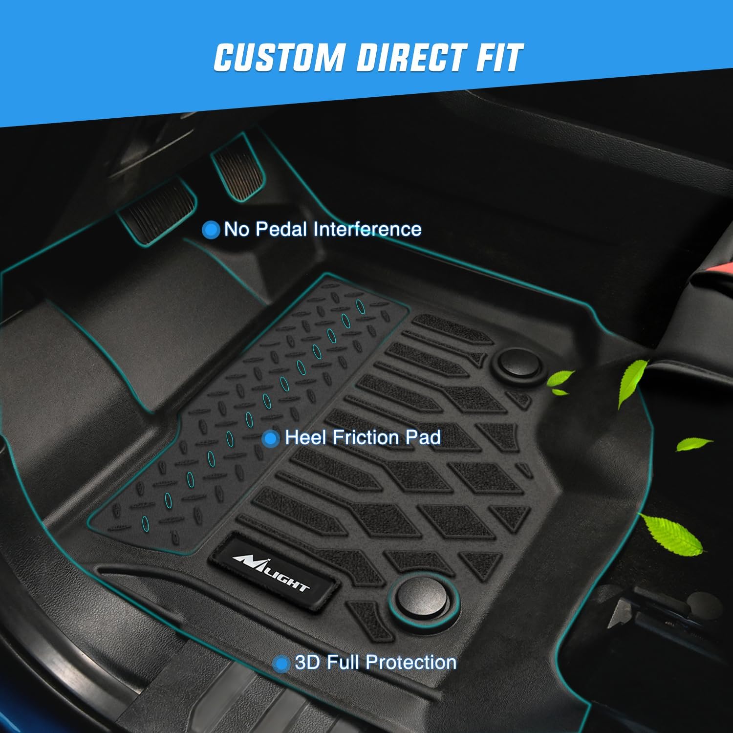 Detalle 2 de Nilight TPE Floor Mats for Dodge Durango 7-Seat