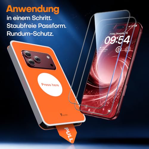 Detalle de TAURI Panzerglas für iPhone 18 Pro 6,3 Zoll – 2er Set