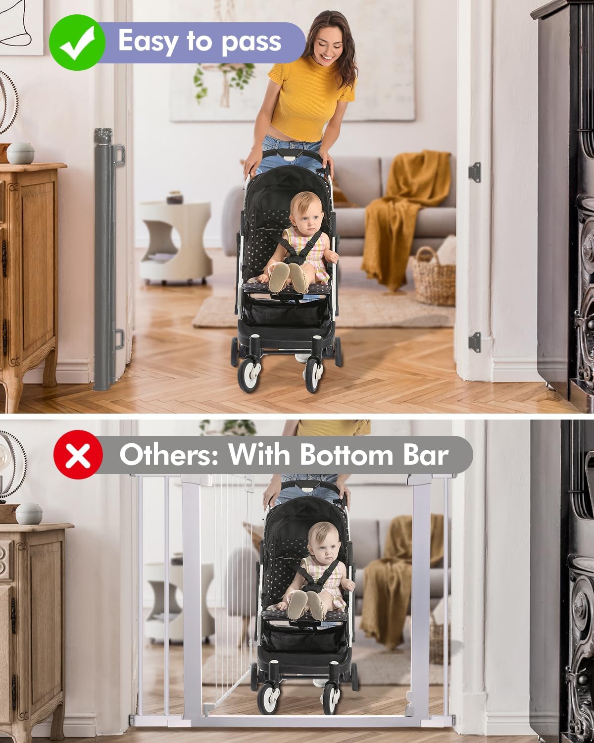 Thumbnail 2 de Lexixi ibao Retractable Mesh Baby & Dog Gate (86cm tall) – extends up to 180cm wide