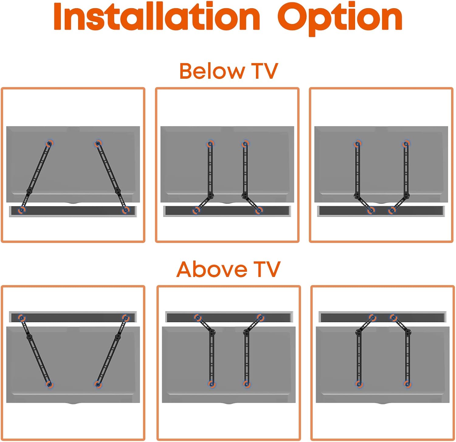 Detalle de PUTORSEN Soundbar Halterung Universal für Unter- oder Aufmontage unter TV (23–65 Zoll, bis 15 kg)