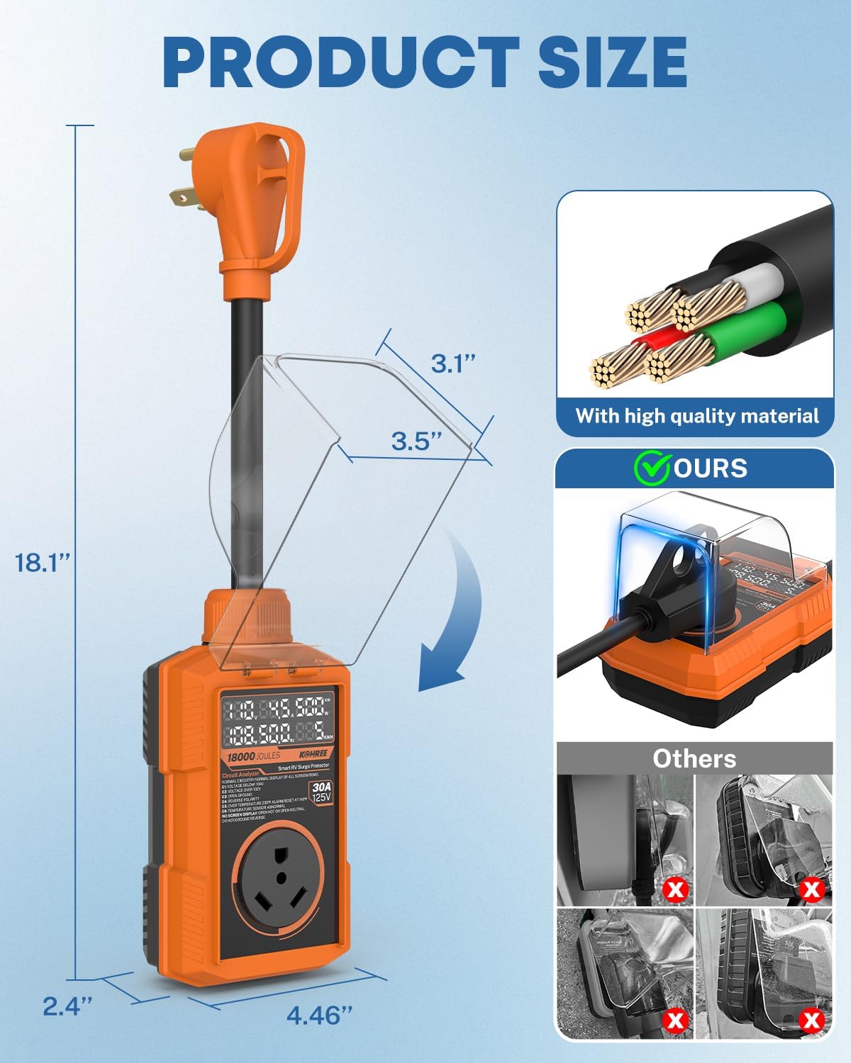 Detalle de Kohree RV Surge Protector 30 Amp