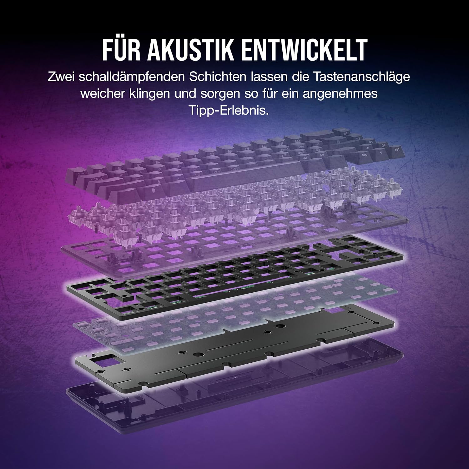 Thumbnail 4 de Corsair K65 PRO Mini RGB (65%) mit optisch-mechanischen OPX-Schaltern – iCUE, PBT Double-Shot, QWERTZ