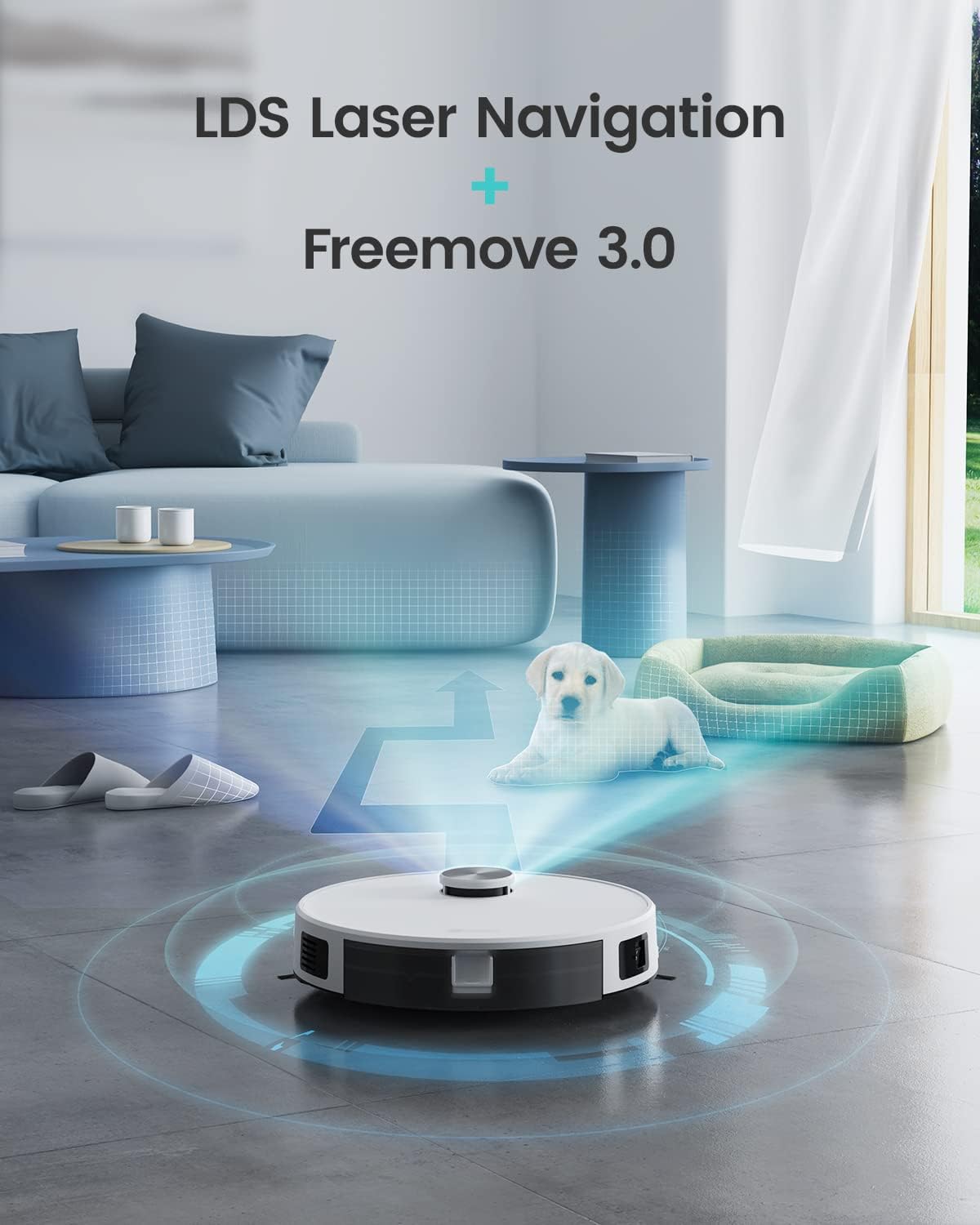 Detalle de Lefant M1 Robot Vacuum and Mop, LiDAR Mapping, 150-Minute Runtime