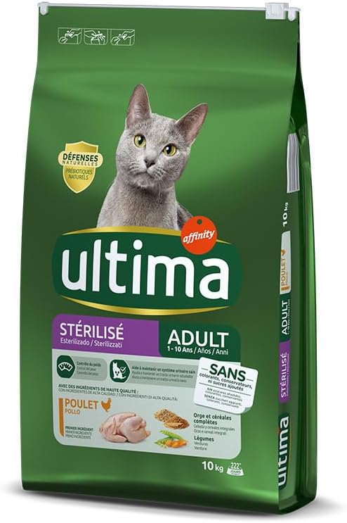 Detalle de Ultima Sterilizzato Adult Pollo 10 kg 🐱