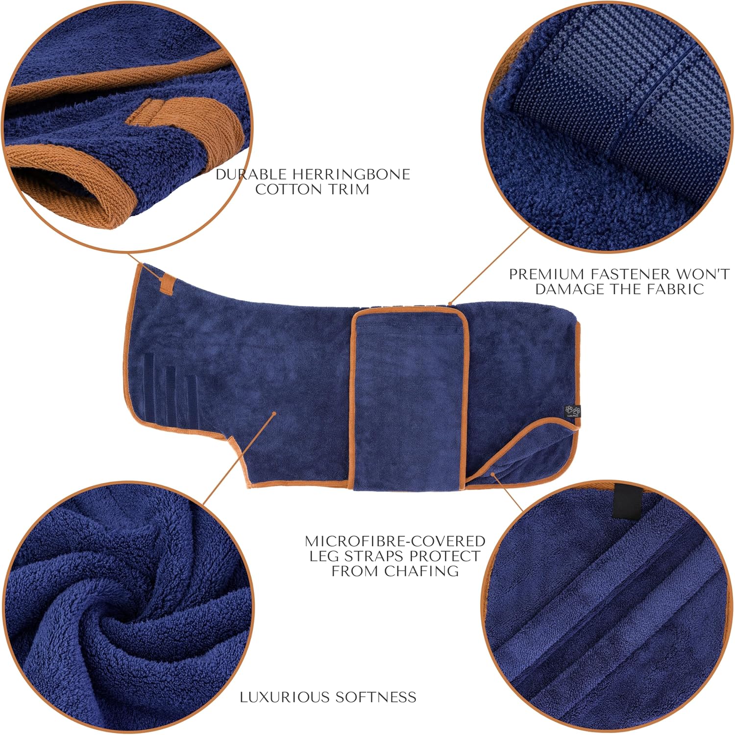 Detalle 2 de Lucky Pooch Dog Bathrobe, XS