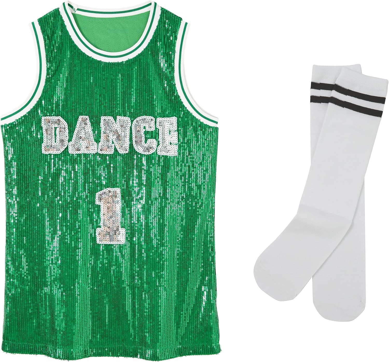 Thumbnail 3 de LOLANTA Costume de Danse à Paillettes pour Filles – Robe sans Manches à Paillettes avec Débardeur