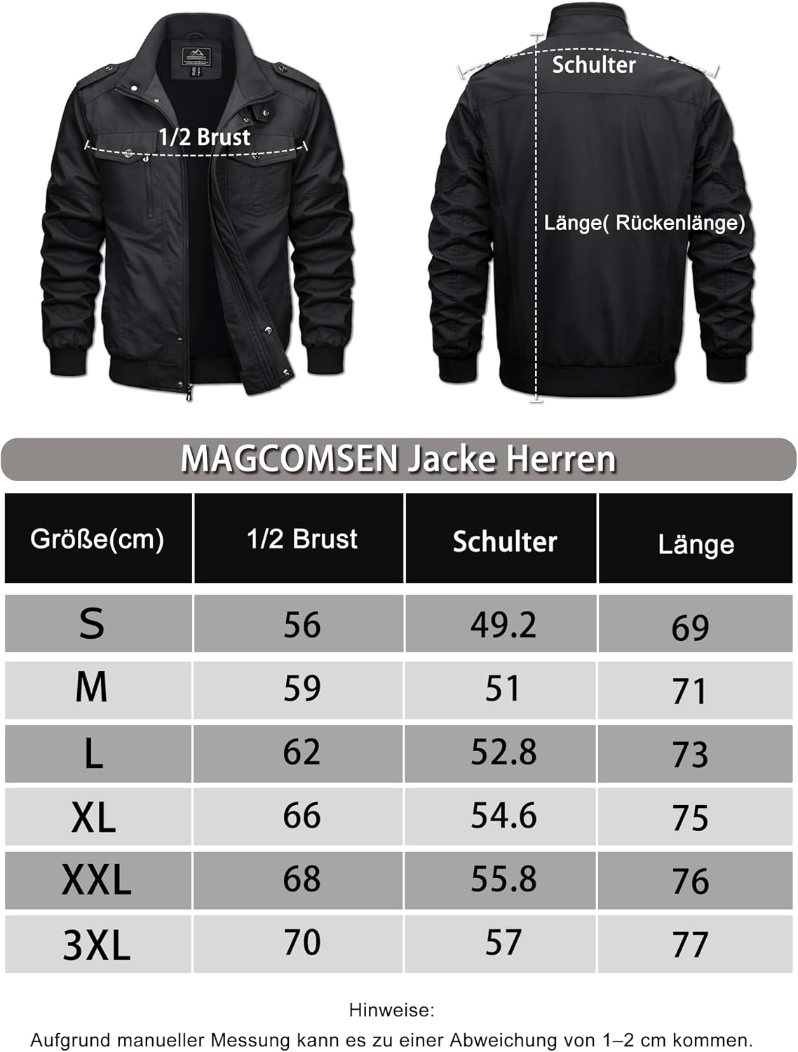Thumbnail 5 de MAGCOMSEN Übergangsjacke Herren Winddichte Cargo Outdoorjacke