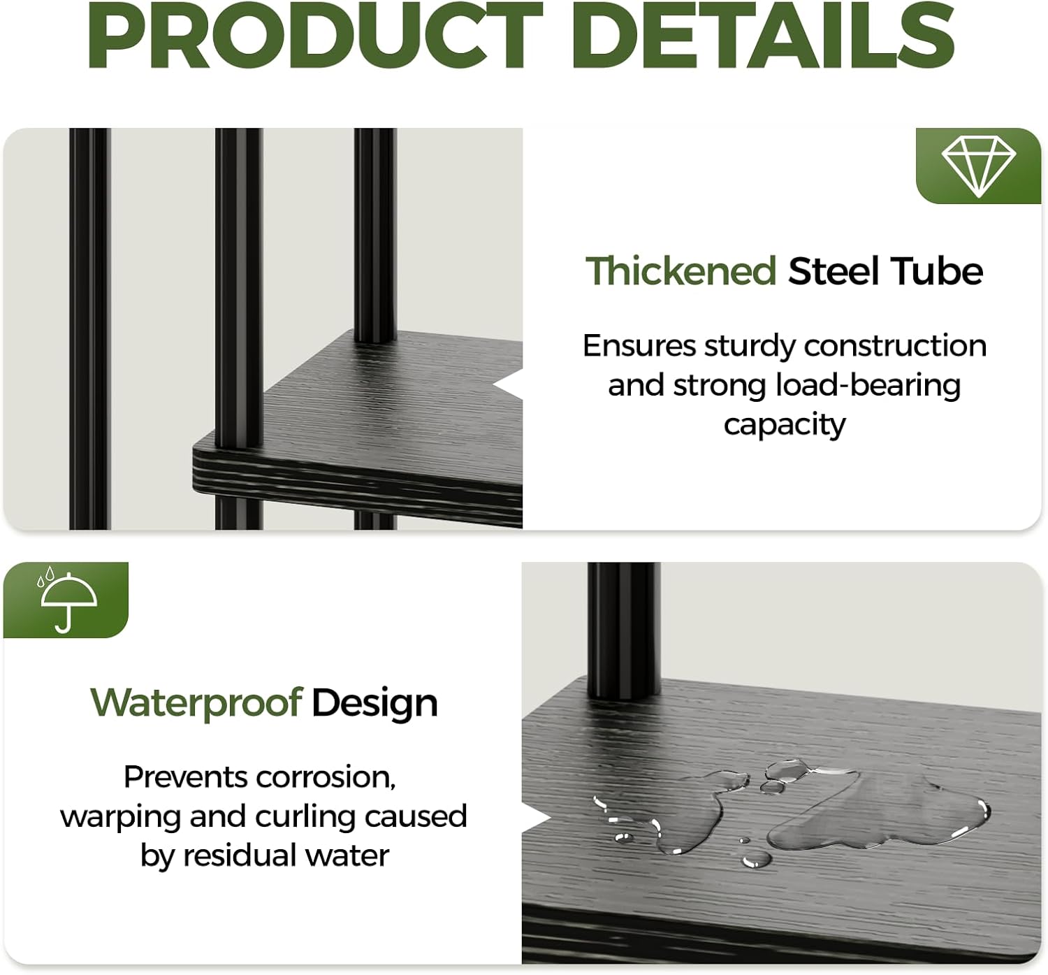 Thumbnail 5 de Bamworld 7 Tier Plant Stand (Indoor Corner Shelf) in Black – Metal Tiered Display for Multiple Pots