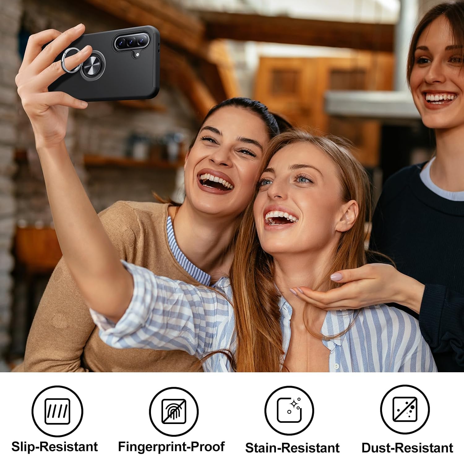 Detalle 2 de AOUIA Samsung A36 5G case 360° stand
