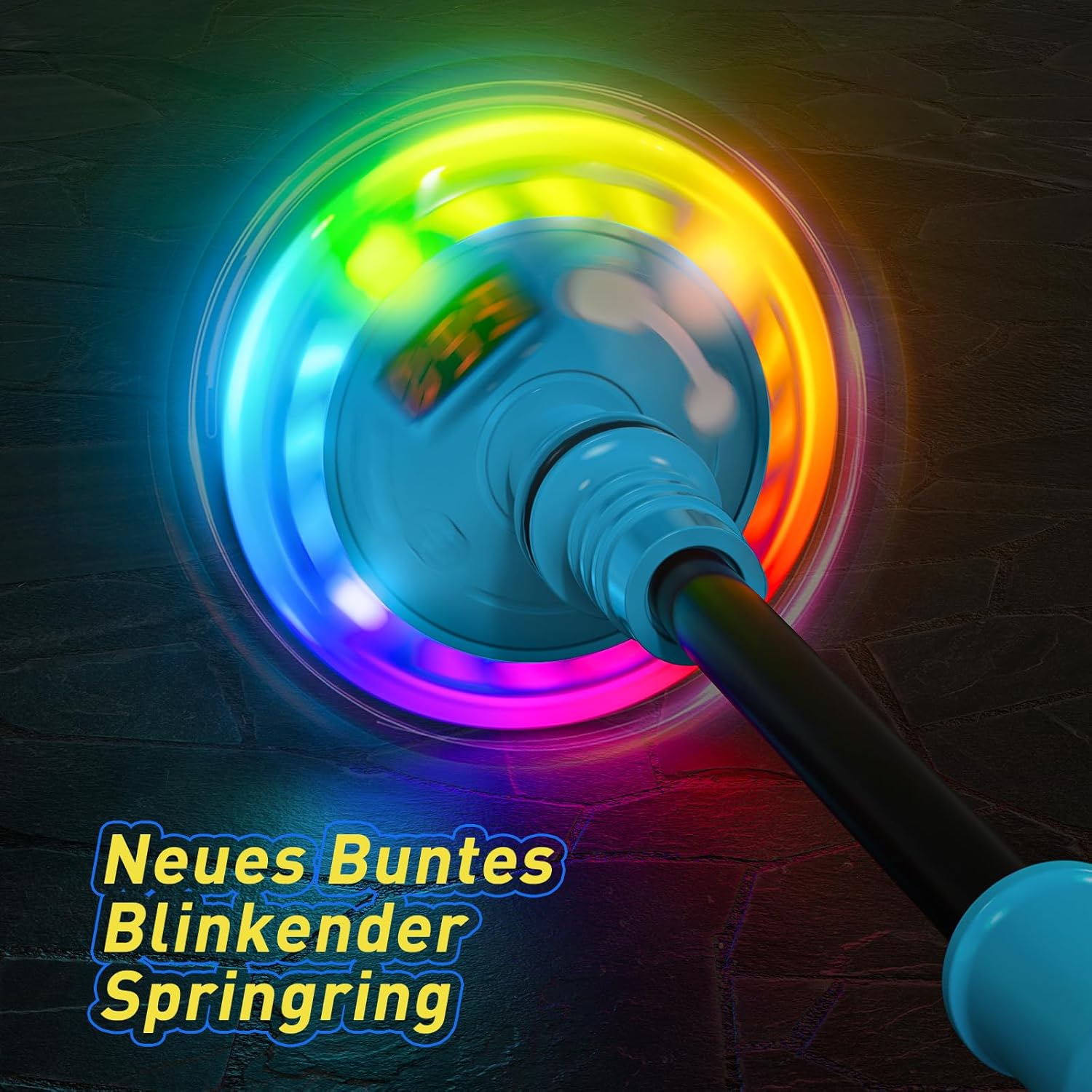 Thumbnail 4 de Hot Bee blinkender Springring-Fußkreisel mit Zähler, Timer und Kalorienanzeige (hellblau), faltbar & wiederaufladbar