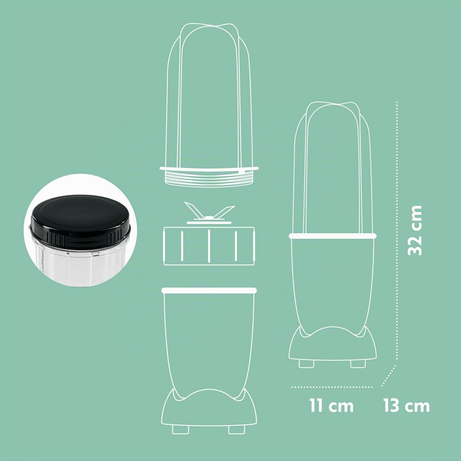 Detalle 2 de GOURMETmaxx Mr. Magic Mixer – blender z kubkiem 500 ml, 400 W, 8 funkcji