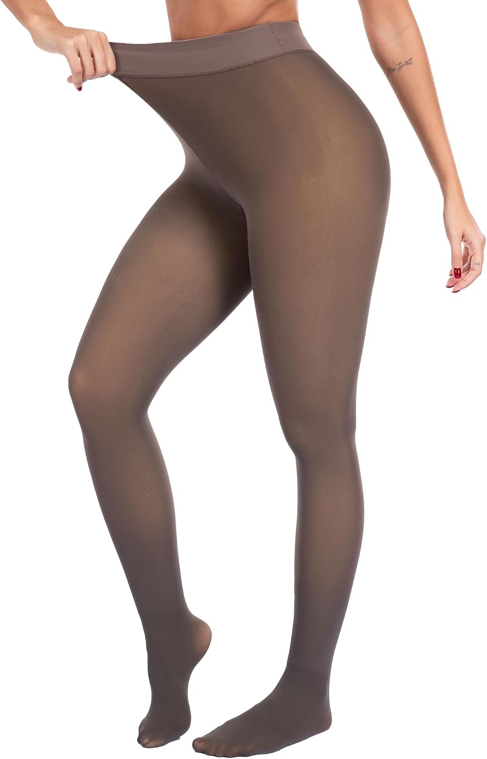 Detalle de ATHVOTAR Fleece-Lined Winter Tights for Women, High-Waist Thermal Pantyhose