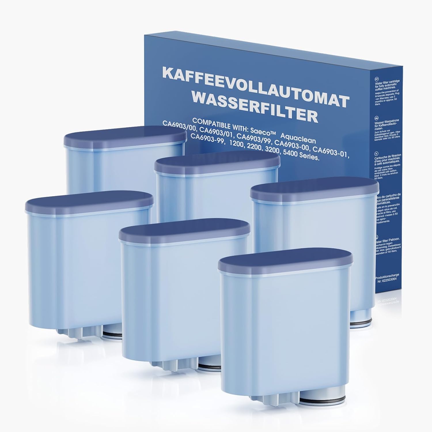 Detalle 2 de Mutital 4er-Pack Wasserfilter für Philips AquaClean (CA6903) – Ersatzfilter für Kaffeevollautomaten
