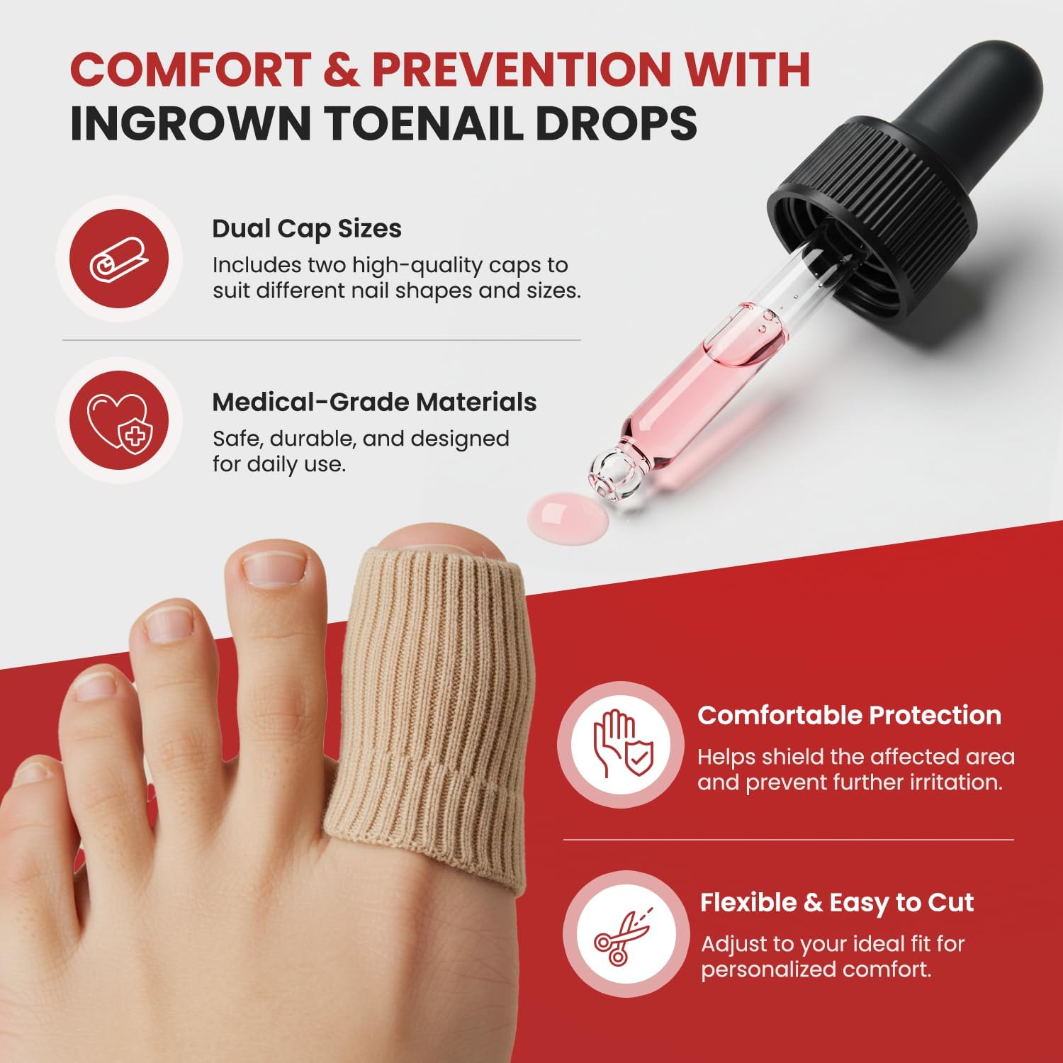 Detalle de Ingrown Toenail Treatment Kit with Silicone Gel Toe Caps