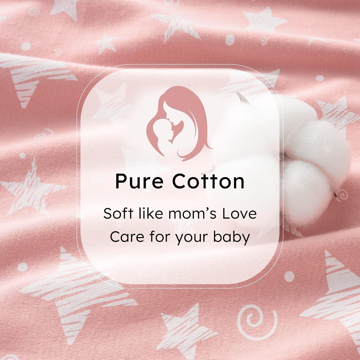 Detalle de FIEMOL Baby-Schlafsack 0,5 Tog für 18–24 Monate (Baumwolle) – 3er-Pack, rosa Sterne