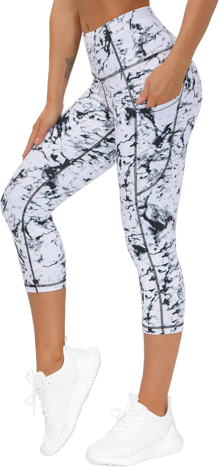 Thumbnail 1 de THE GYM PEOPLE High-Waist Capri Leggings with Pockets and Moisture-Wicking Stretch