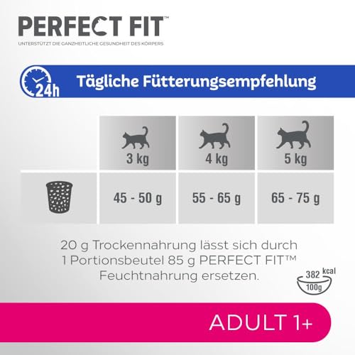 Detalle de PERFECT FIT Adult 1+ Trockenfutter für Katzen 7 kg Rind – Ausgewogene Ernährung für Haut, Fell und Verdauung