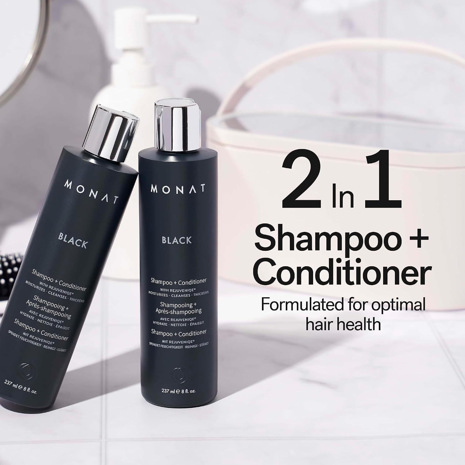 Thumbnail 1 de MONAT Black Shampoo + Conditioner 2-in-1 (All Hair Types) — Cleanses, Conditions, and Helps Support Stronger-Looking Hair, 8.0 fl oz