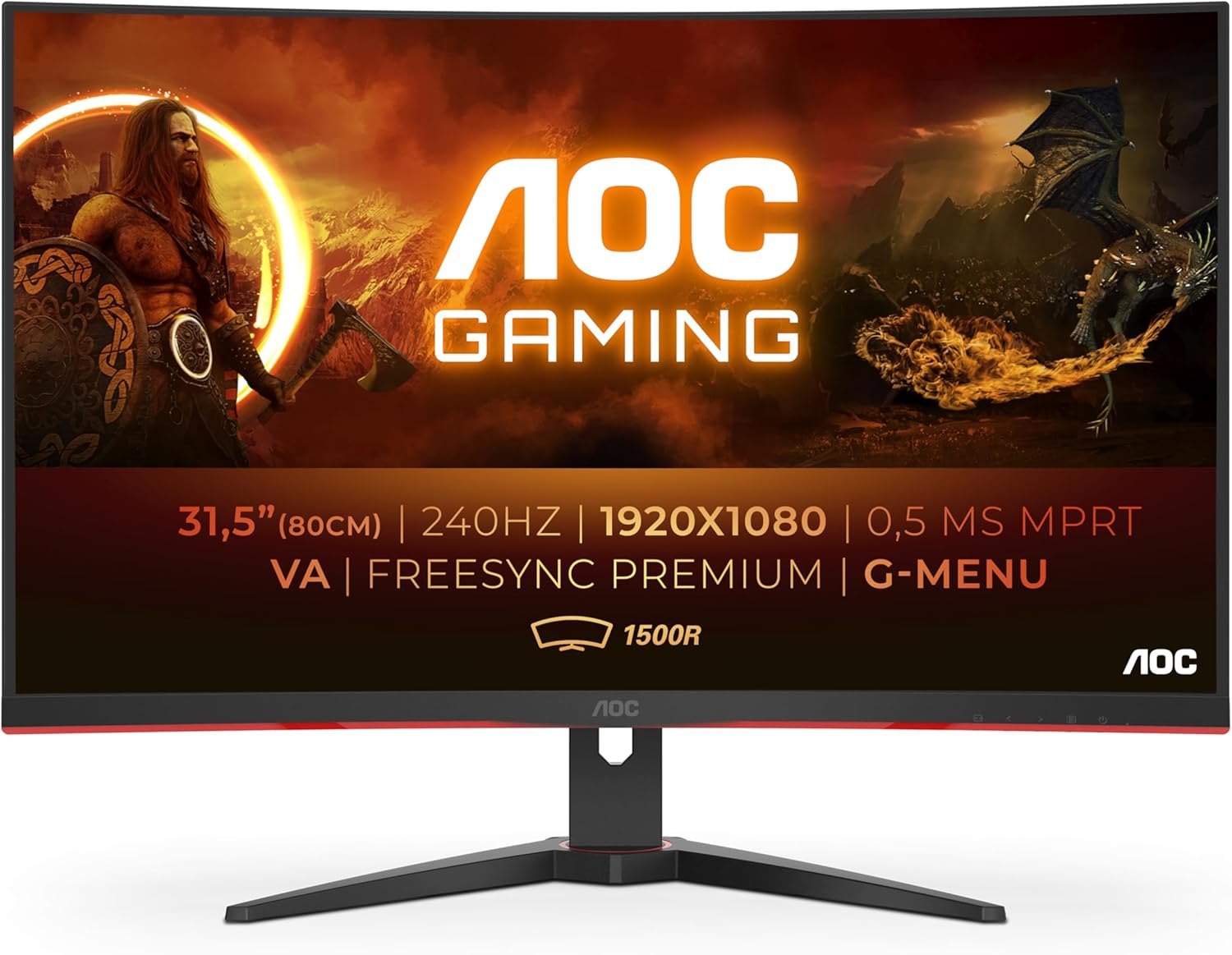 Detalle 2 de AOC Gaming C32G2ZE 32-inch FHD 240Hz curved monitor