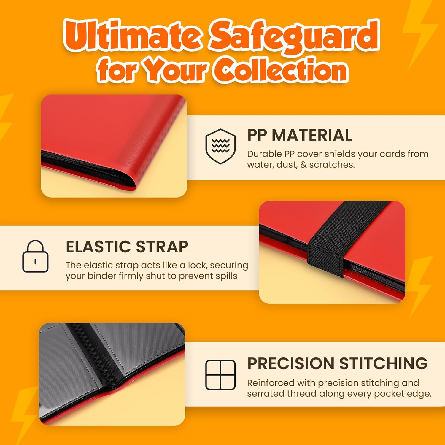 Thumbnail 3 de Gifray 9-Pocket Side-Loading Trading Card Binder (Red) – Holds 540 Cards