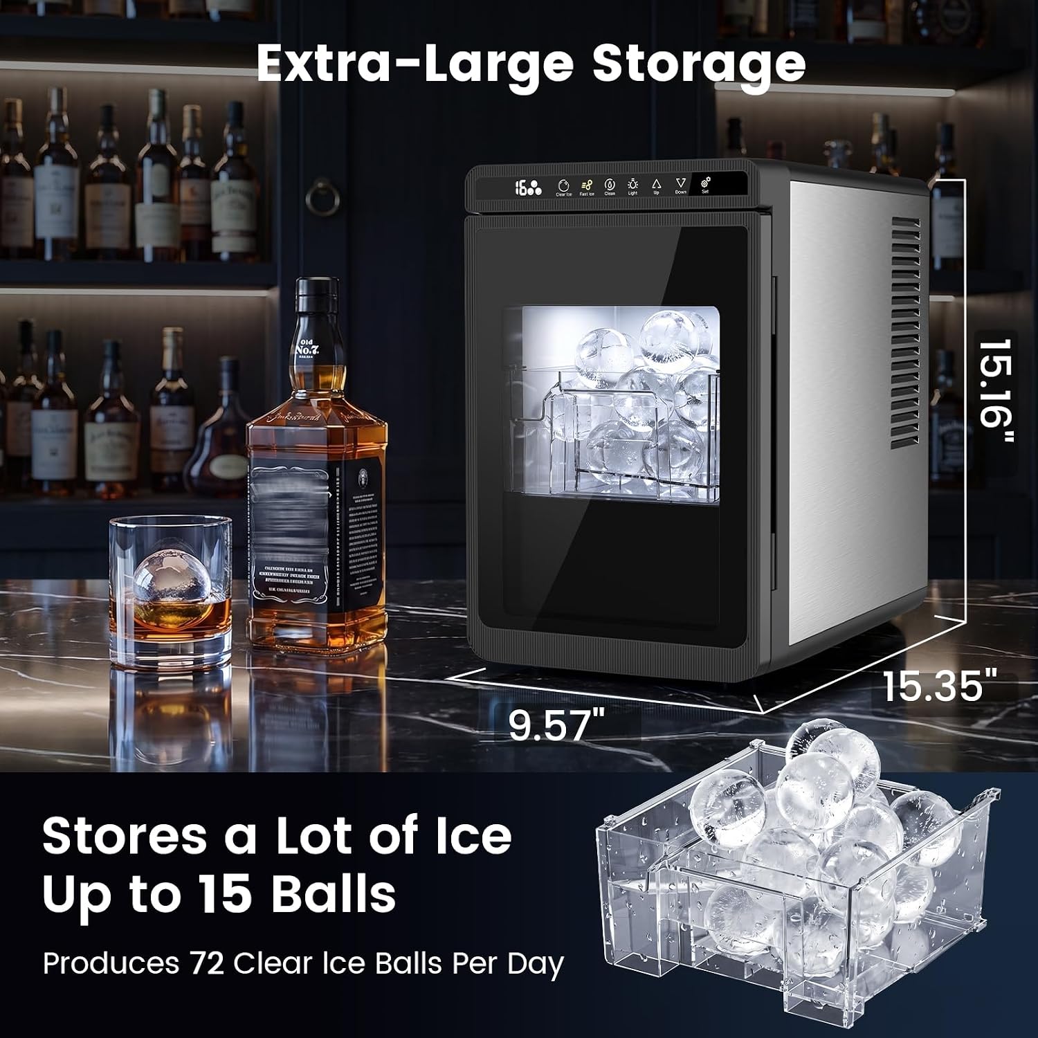 Detalle 2 de Electactic HZBQ-0255 Countertop Ice Ball Maker, 2.2-Inch Spheres