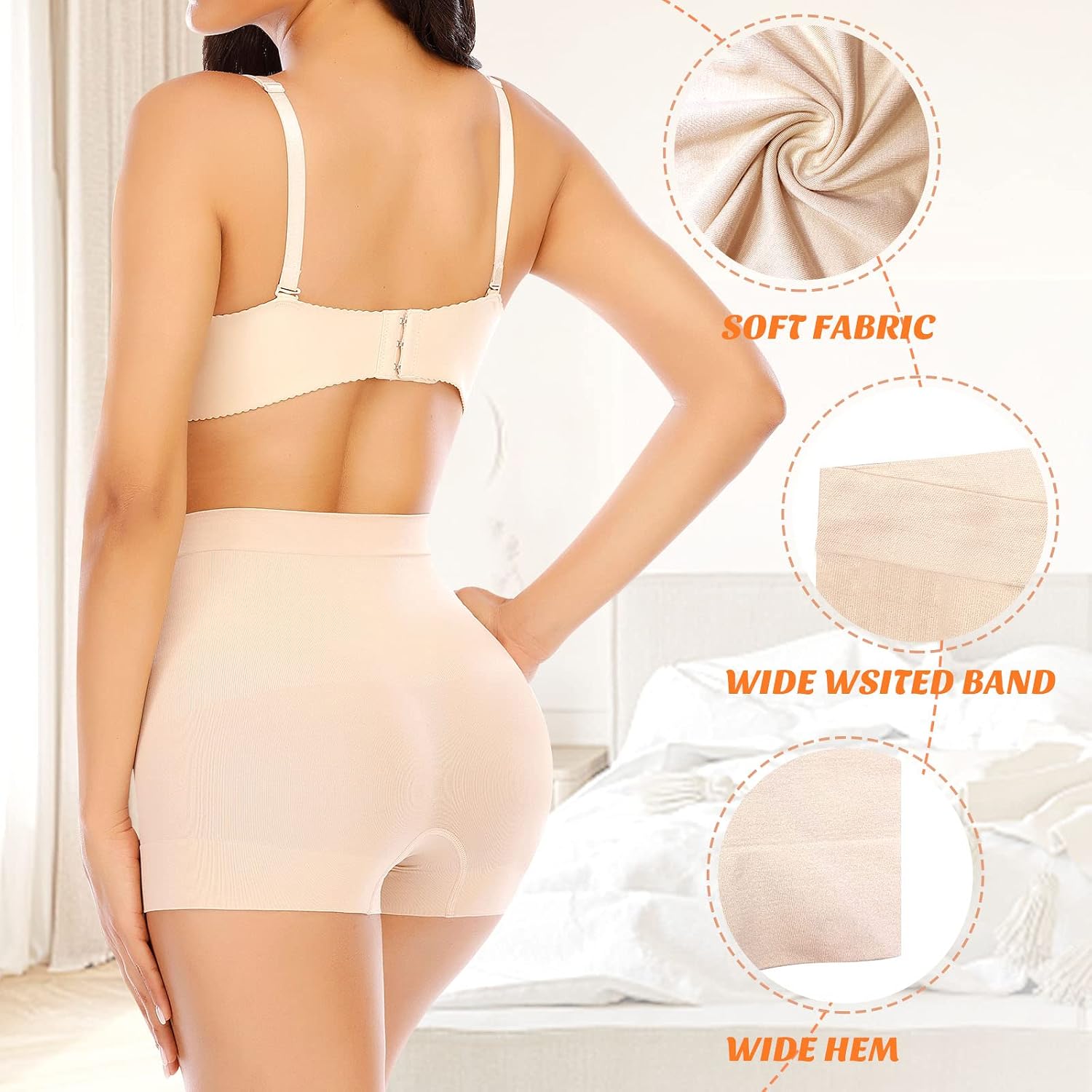 Thumbnail 4 de Womens Seamless Shaping Boyshorts Panties: Light to Medium Tummy Control in a Comfort-First Slip Short