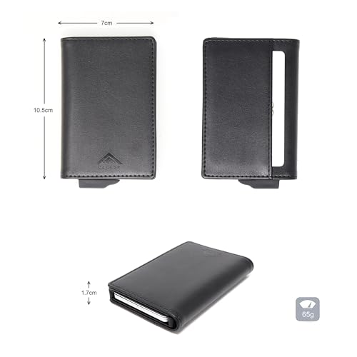 Thumbnail 7 de Stealth Wallet RFID Card Holder Wallet – Slim, Minimalist Aluminium & Leather Pop-Up Card Wallet