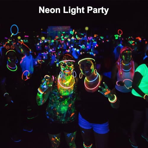 Detalle de Kimimara 100 Bracelets Lumineux Fluorescents – Kit 100, 7 Couleurs Néon et Accessoires pour Fête