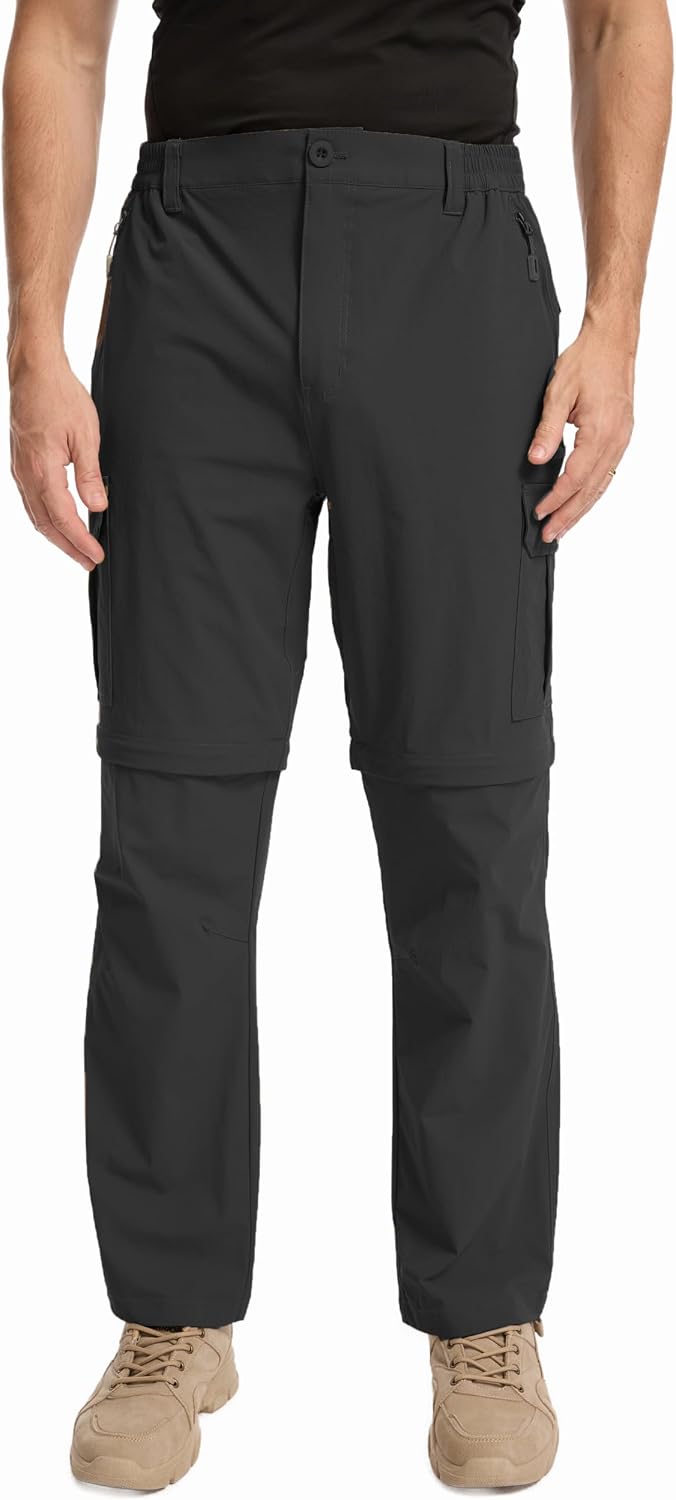 Detalle 2 de NATUVENIX Convertible Men's Hiking Pants, Quick-Dry Stretch with 6 Pockets